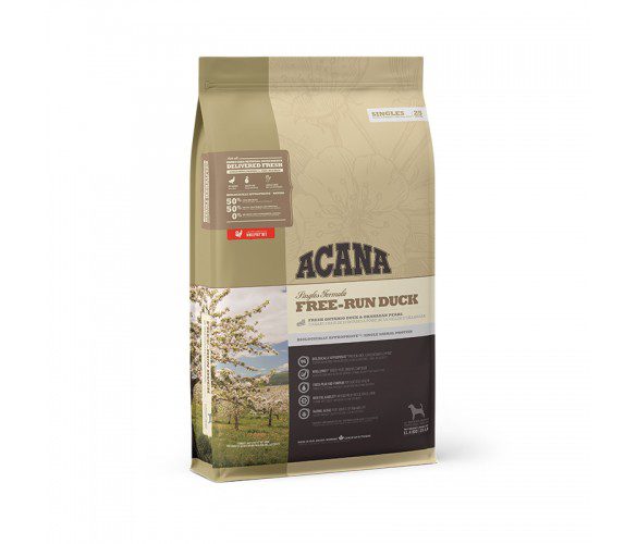 ACANA Singles International Dog Free-run Duck Front Right 11.4kg EMEA APAC-585×500