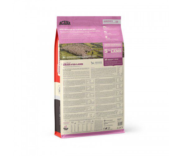 ACANA Singles International Dog Grass-Fed Lamb Back Right 11.4kg EMEA APAC-585×500